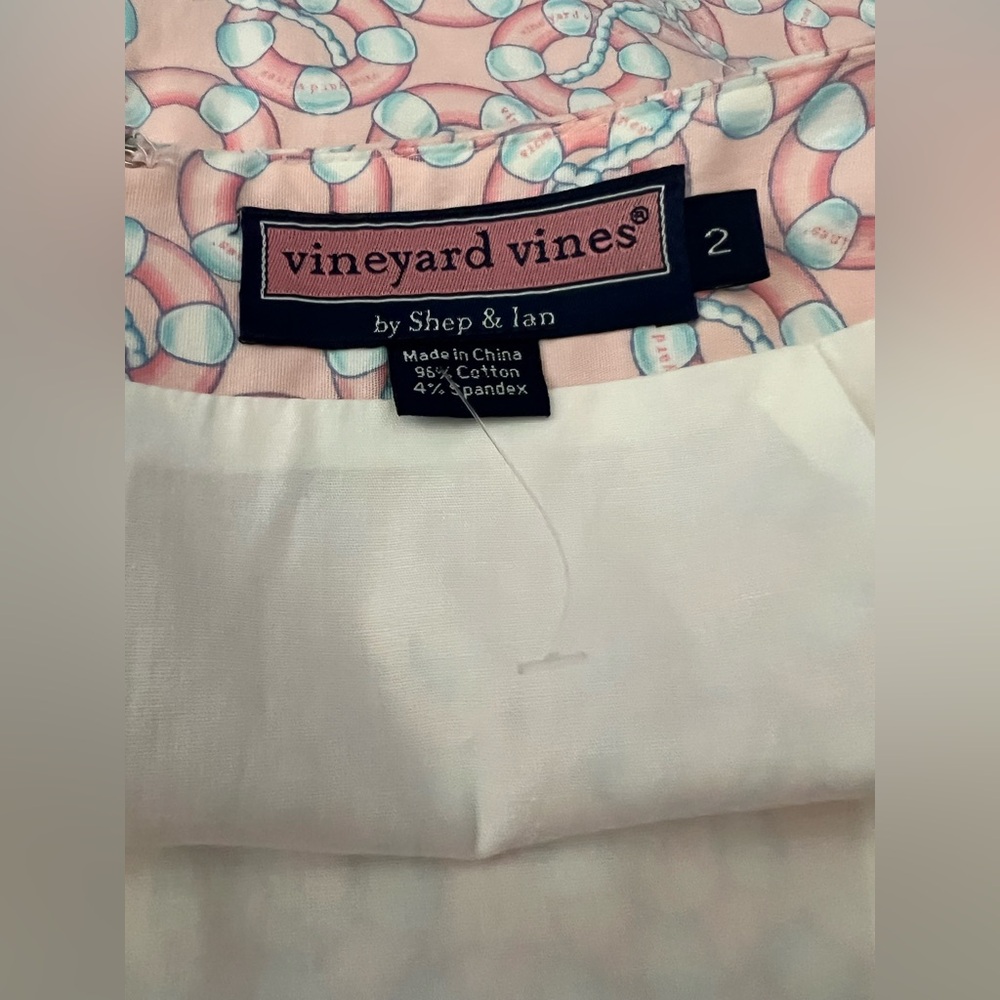 Vineyard Vines By Shep & Ian. Life Preserver Logo. Back Zipper Size 2 NWOT - Picture 5 of 8